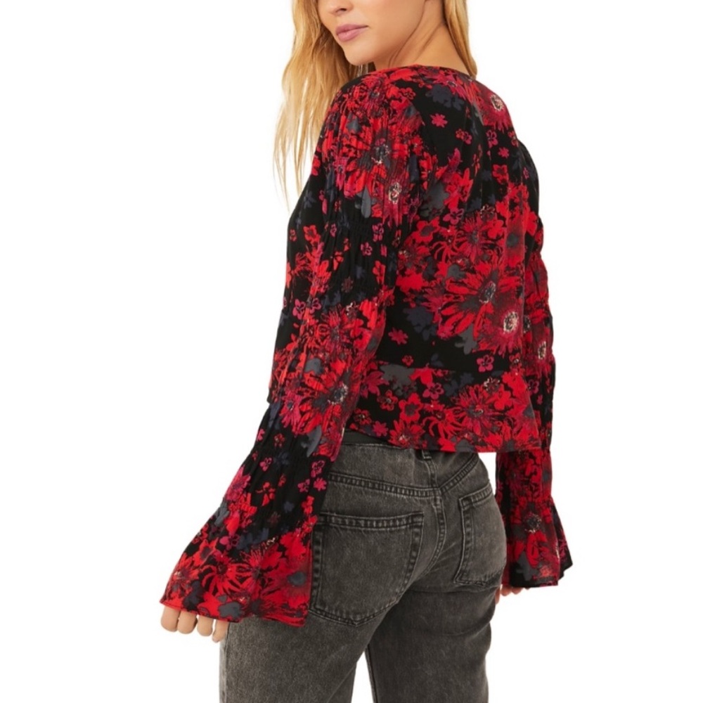 Free People | Venice Floral Tie Front Top size S - Picture 3 of 7